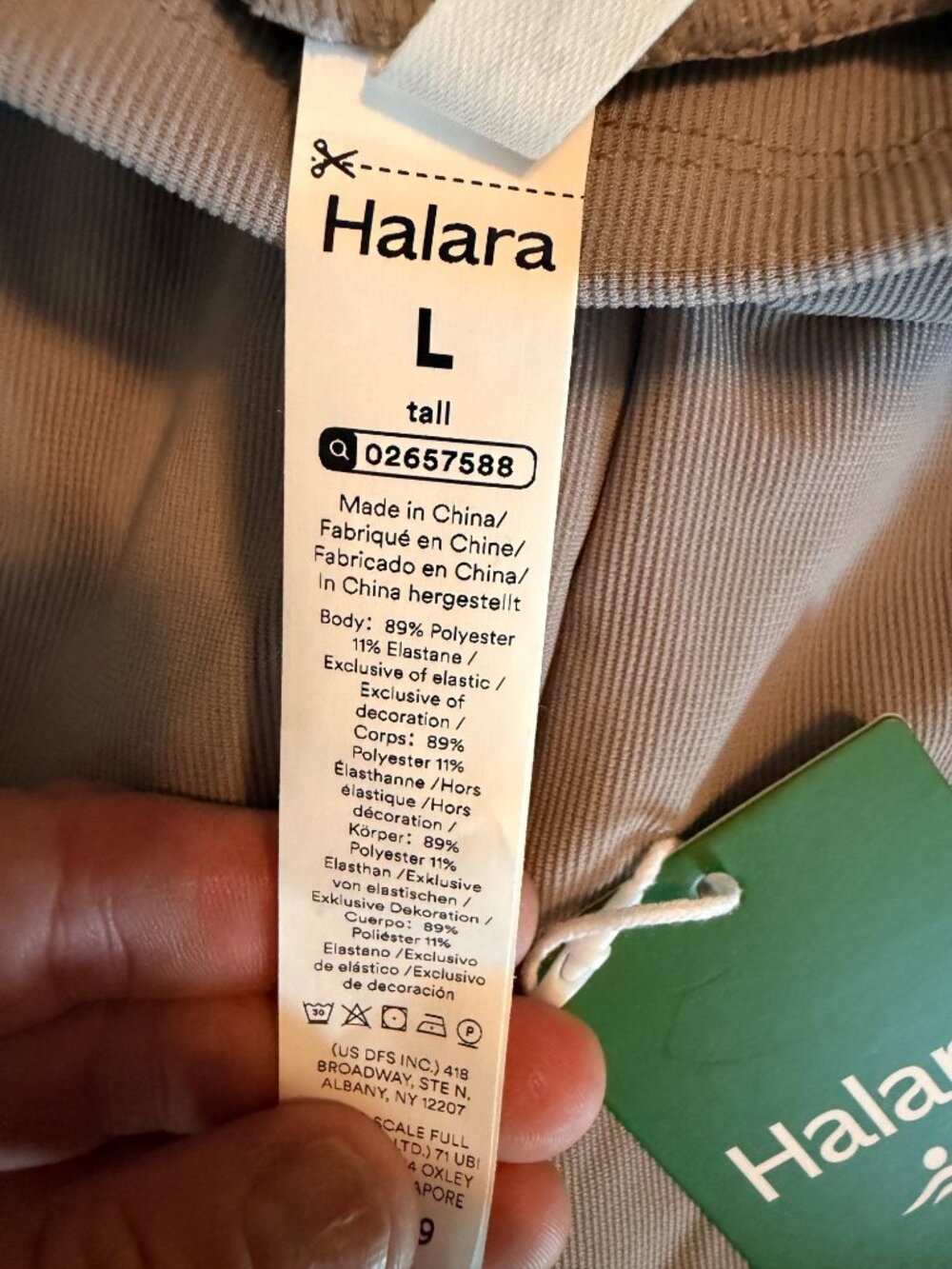 Halara L Microwaffle Womens Wide-Leg work Pants Taupe Large Tall Elastic Waist P - Picture 2 of 11